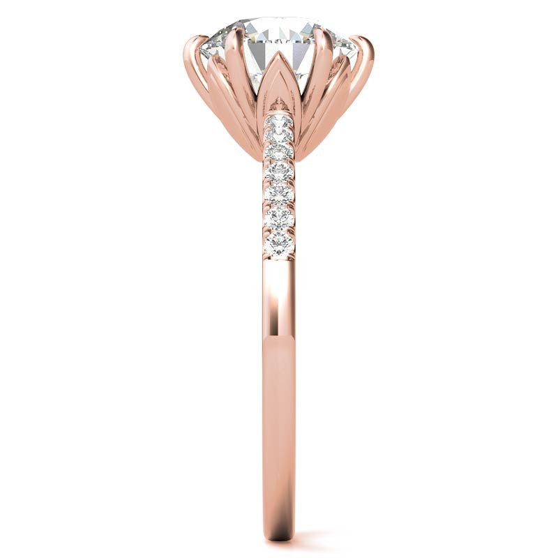 Round Brilliant Moissanite Floral Engagement Ring