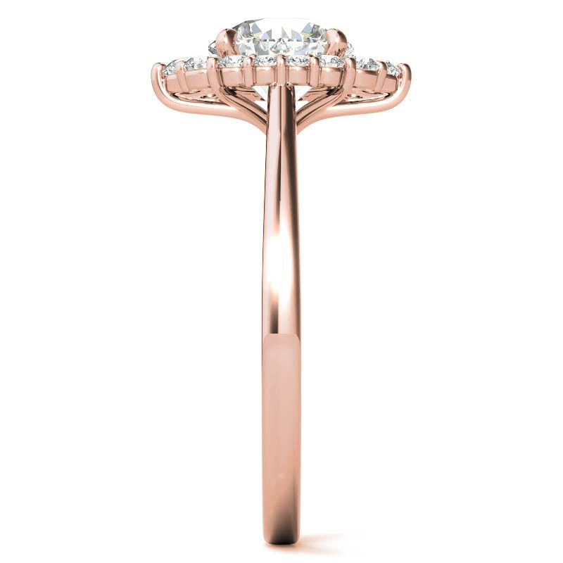 Round Graduated Halo Moissanite Engagement Ring