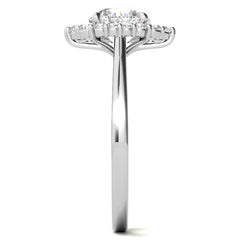 Round Graduated Halo Moissanite Engagement Ring