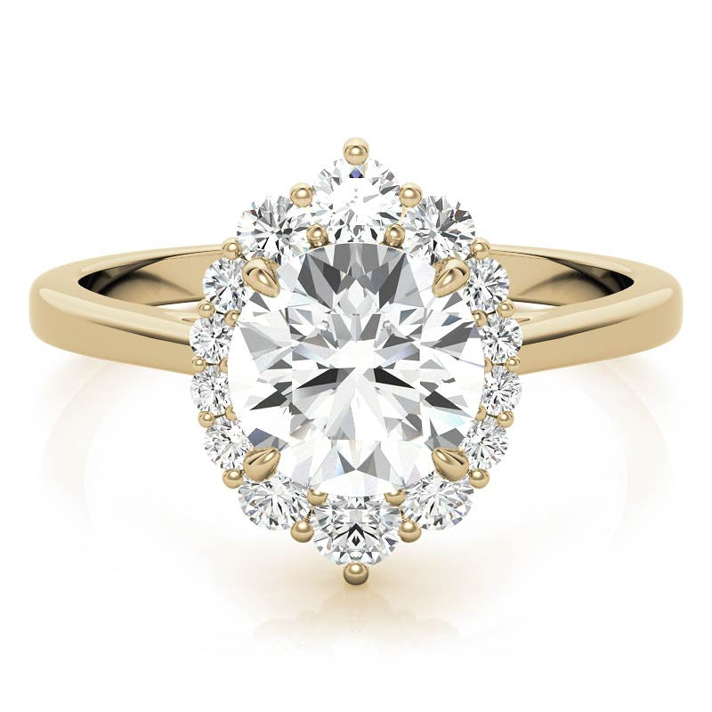 Round Graduated Halo Moissanite Engagement Ring