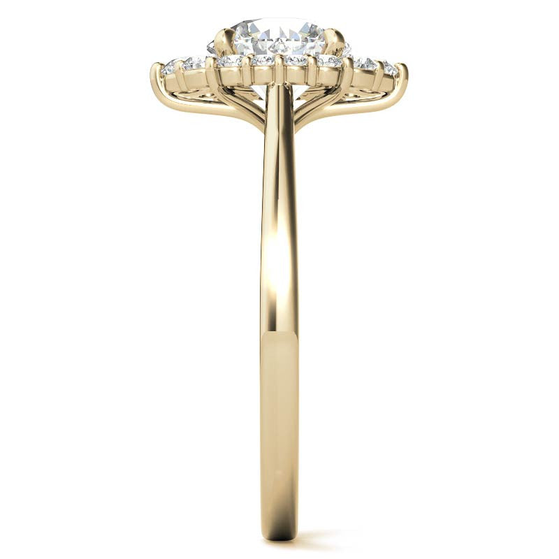 Round Graduated Halo Moissanite Engagement Ring