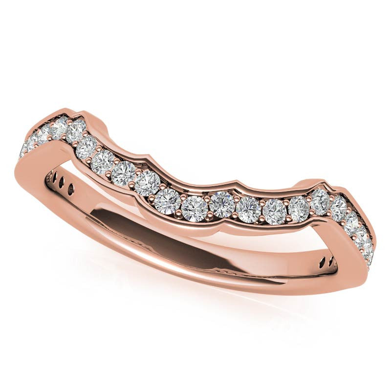 Round Floral Inspired Moissanite Engagement Ring