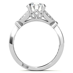 Round Floral Inspired Moissanite Engagement Ring