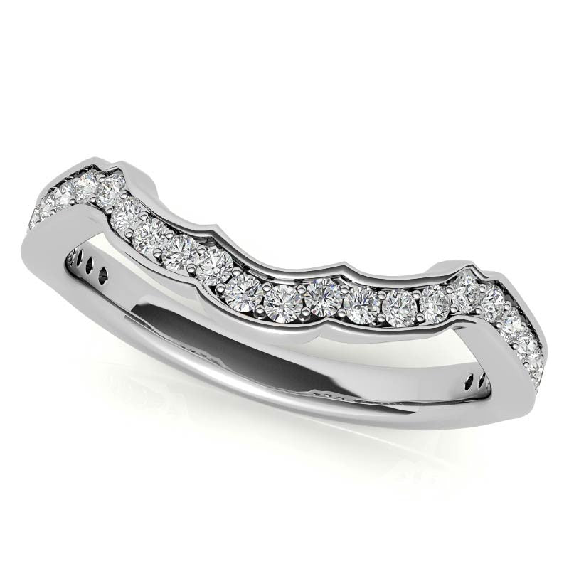 Round Floral Inspired Moissanite Engagement Ring