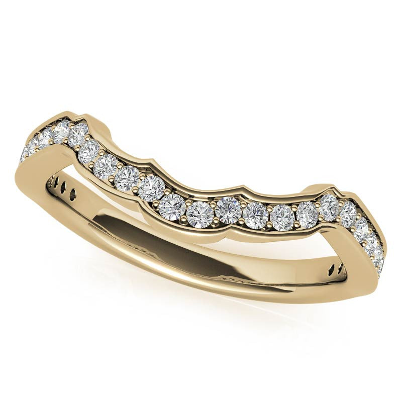 Round Floral Inspired Moissanite Engagement Ring