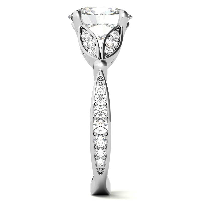 Oval Floral Inspired Moissanite Engagement Ring
