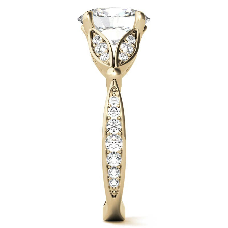 Oval Floral Inspired Moissanite Engagement Ring