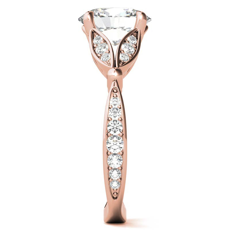 Oval Floral Inspired Moissanite Engagement Ring