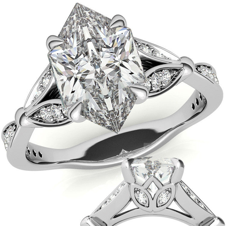 Duchess Marquise Floral Inspired Moissanite Engagement Ring