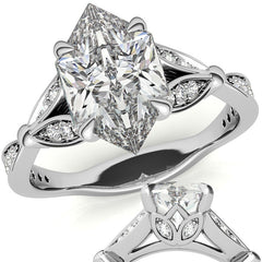Duchess Marquise Floral Inspired Moissanite Engagement Ring