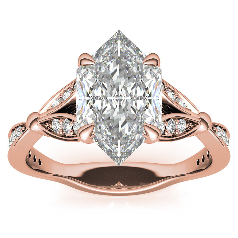 Duchess Marquise Floral Inspired Moissanite Engagement Ring