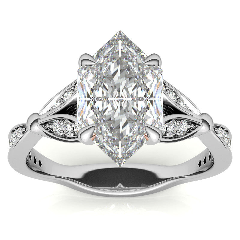 Duchess Marquise Floral Inspired Moissanite Engagement Ring