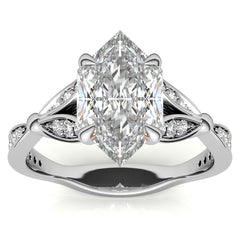 Duchess Marquise Floral Inspired Moissanite Engagement Ring
