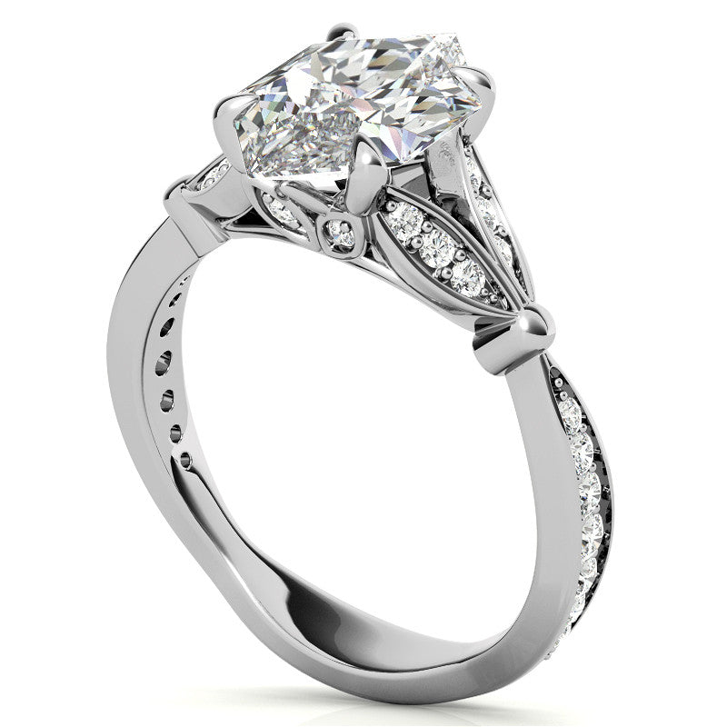 Duchess Marquise Floral Inspired Moissanite Engagement Ring