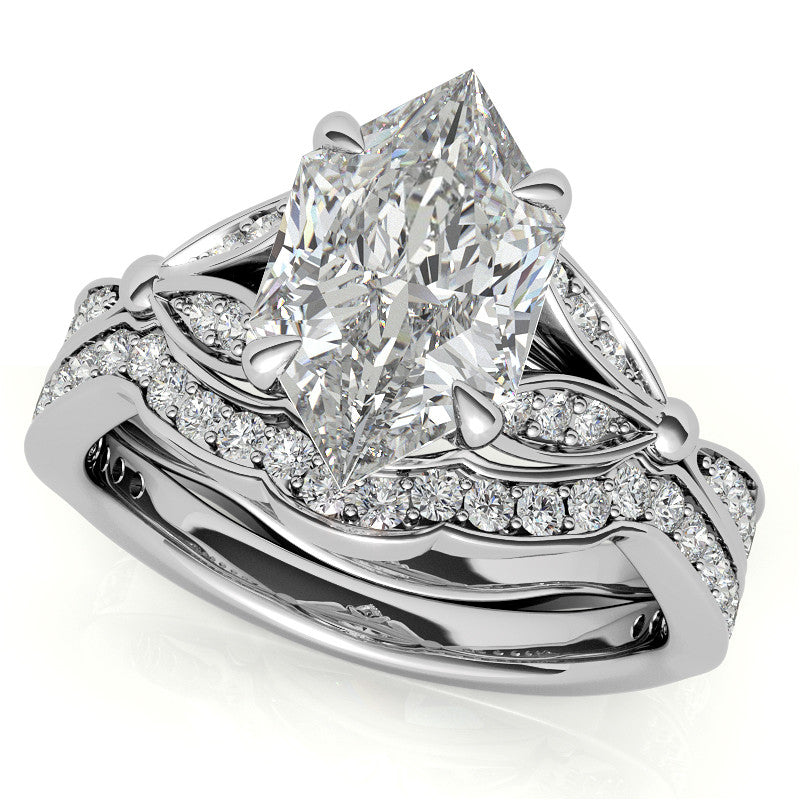 Duchess Marquise Floral Inspired Moissanite Engagement Ring