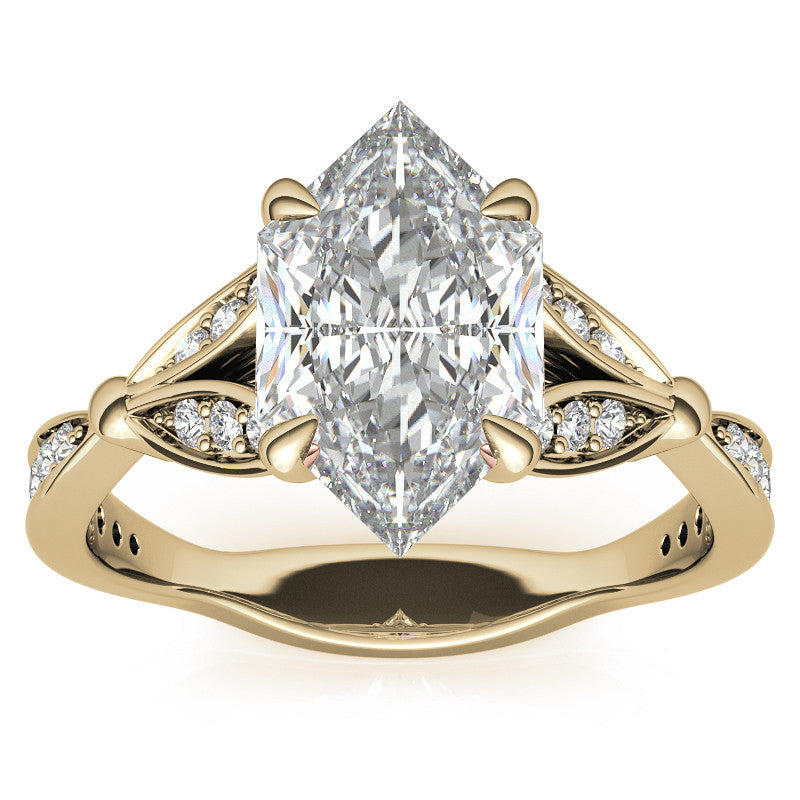 Duchess Marquise Floral Inspired Moissanite Engagement Ring