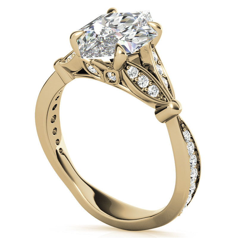 Duchess Marquise Floral Inspired Moissanite Engagement Ring