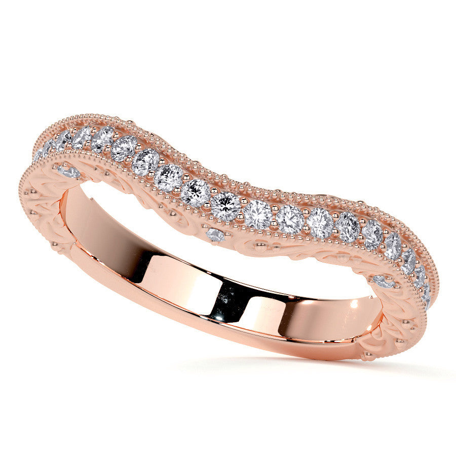 Oval Antique Style Moissanite Engagement Ring with Milgrain
