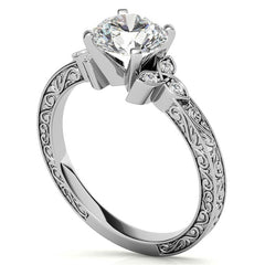 Round Brilliant Moissanite Antique Celtic Knot Engagement Ring