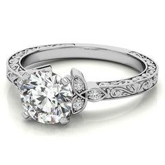 Round Brilliant Moissanite Antique Celtic Knot Engagement Ring
