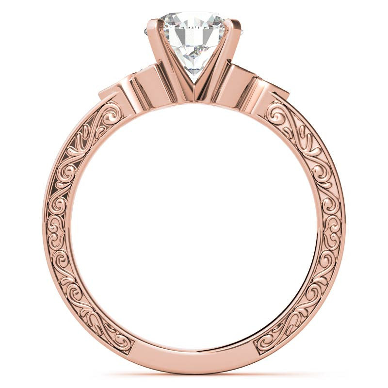 Round Brilliant Moissanite Antique Celtic Knot Engagement Ring