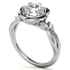 6-Prong Floral Split Shank Moissanite Engagement Ring