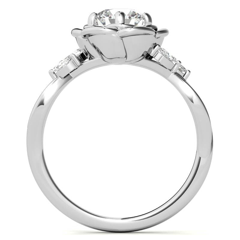 6-Prong Floral Split Shank Moissanite Engagement Ring