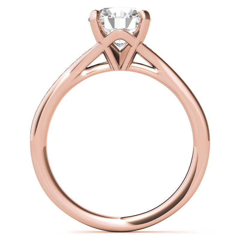 Round Bypass Channel Moissanite Engagement Ring