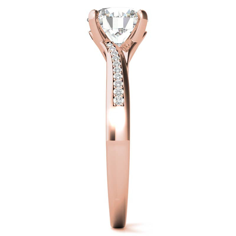 Round Bypass Channel Moissanite Engagement Ring