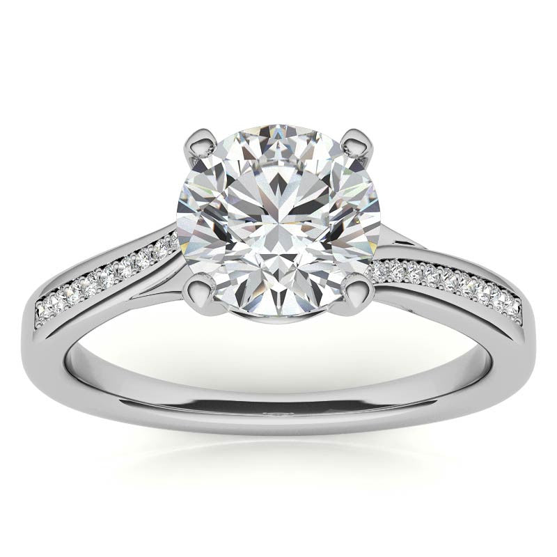 Round Bypass Channel Moissanite Engagement Ring