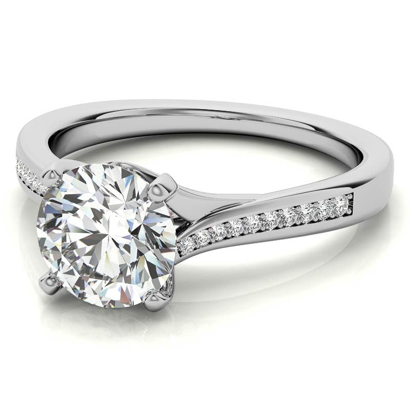 Round Bypass Channel Moissanite Engagement Ring