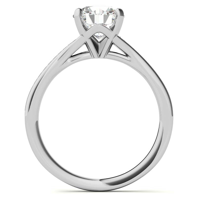 Round Bypass Channel Moissanite Engagement Ring