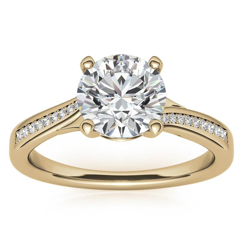 Round Bypass Channel Moissanite Engagement Ring