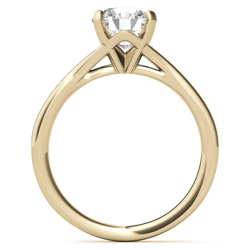 Round Bypass Channel Moissanite Engagement Ring