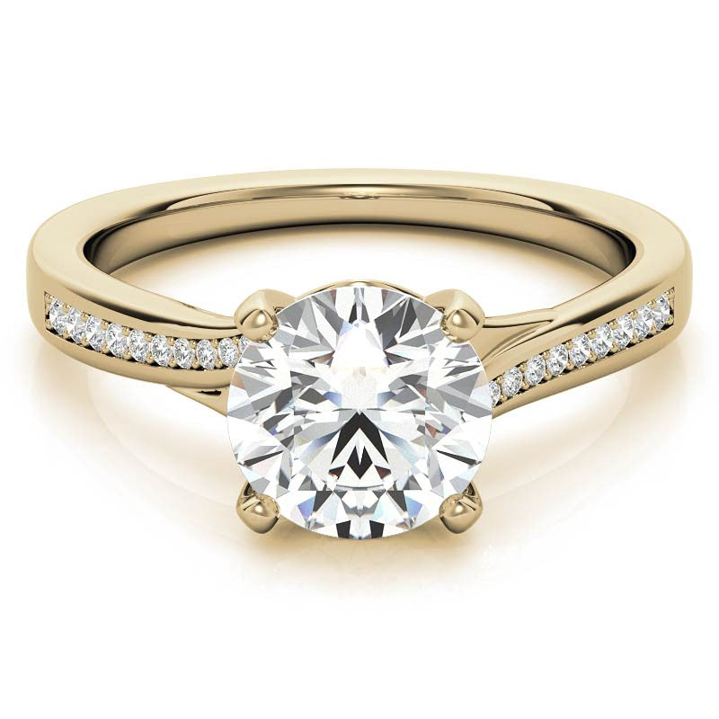 Round Bypass Channel Moissanite Engagement Ring