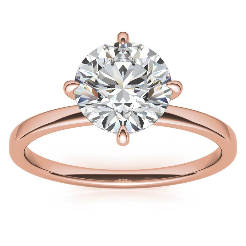 Petite Round Hidden Halo Moissanite Engagement Ring
