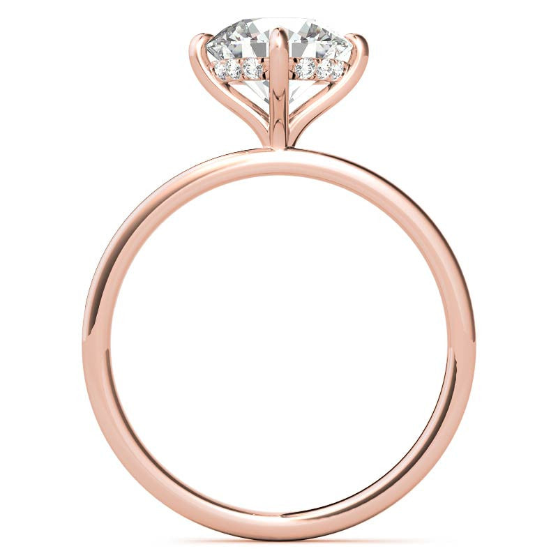 Petite Round Hidden Halo Moissanite Engagement Ring
