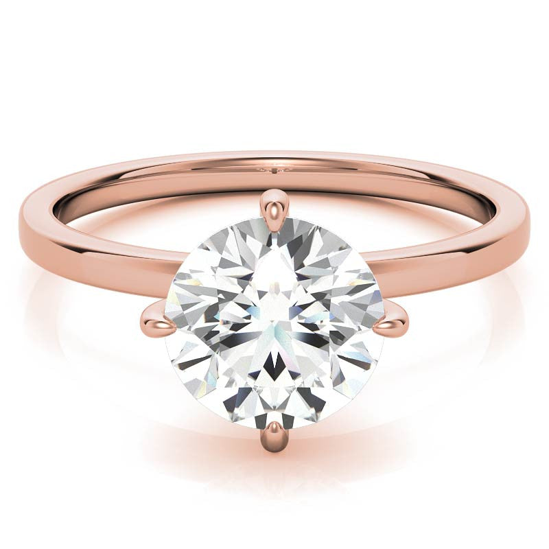 Petite Round Hidden Halo Moissanite Engagement Ring