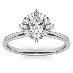 Petite Round Hidden Halo Moissanite Engagement Ring