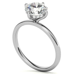 Petite Round Hidden Halo Moissanite Engagement Ring