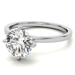Petite Round Hidden Halo Moissanite Engagement Ring