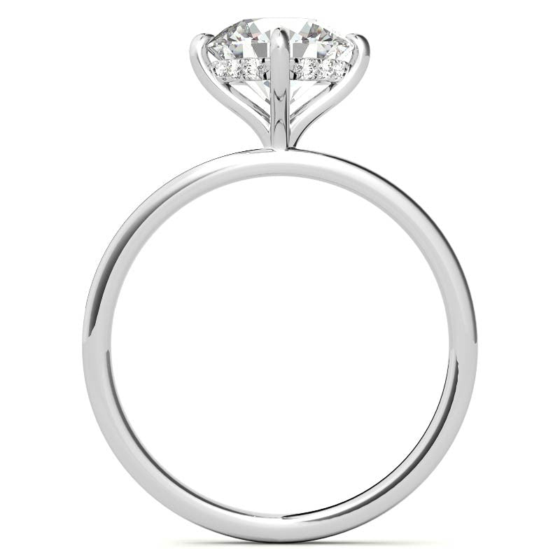 Petite Round Hidden Halo Moissanite Engagement Ring