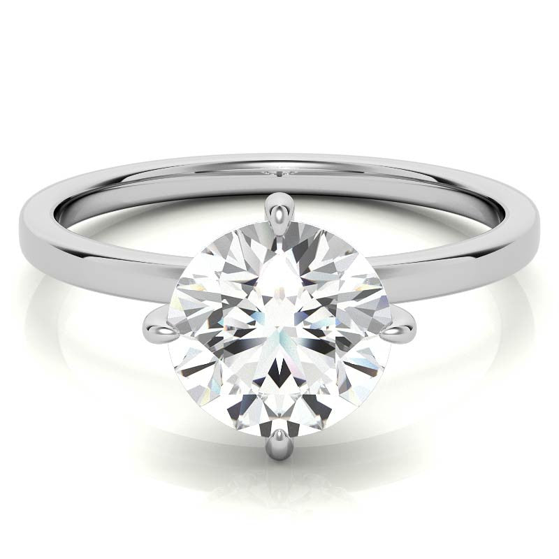 Petite Round Hidden Halo Moissanite Engagement Ring