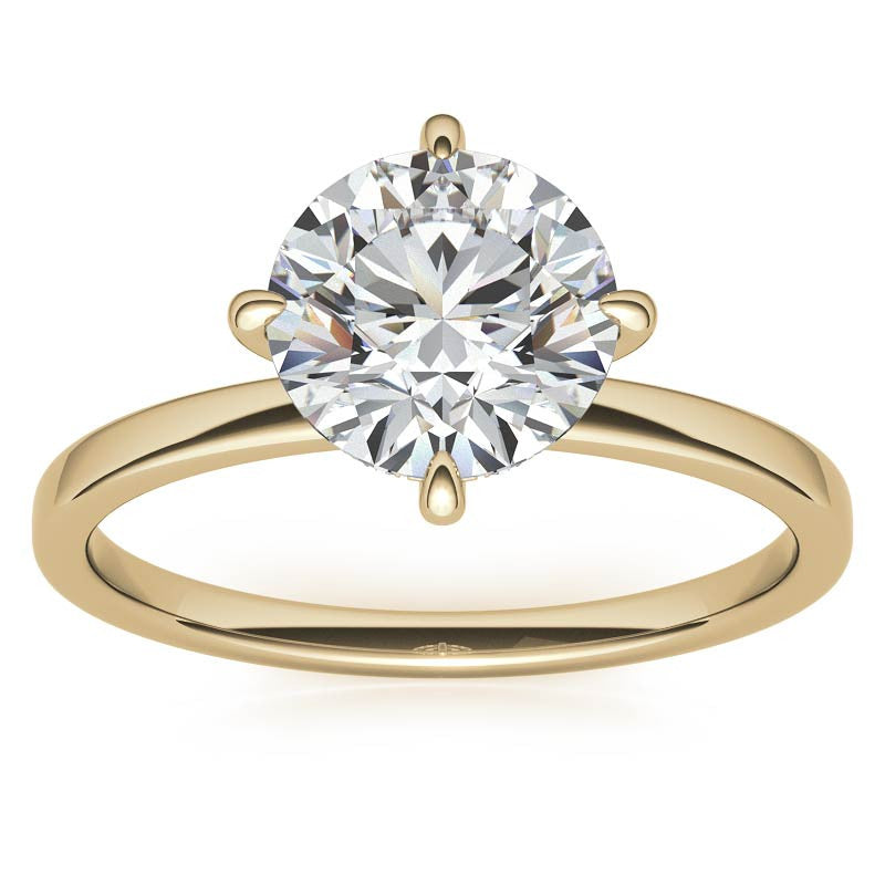 Petite Round Hidden Halo Moissanite Engagement Ring