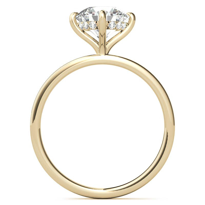Petite Round Hidden Halo Moissanite Engagement Ring
