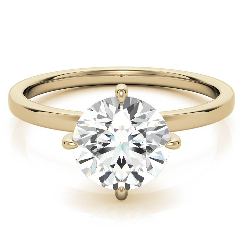 Petite Round Hidden Halo Moissanite Engagement Ring