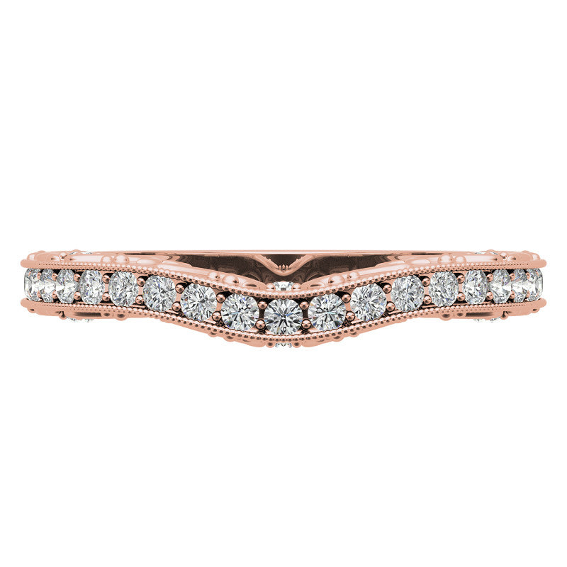 Round Antique Style Moissanite Engagement Ring with Milgrain