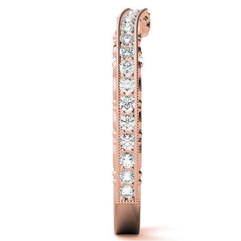 Round Antique Style Moissanite Engagement Ring with Milgrain