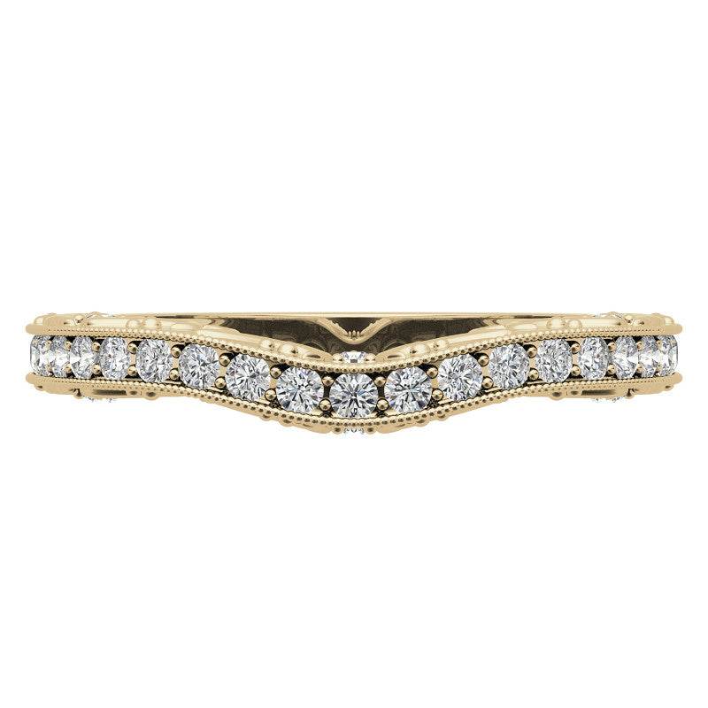 Round Antique Style Moissanite Engagement Ring with Milgrain
