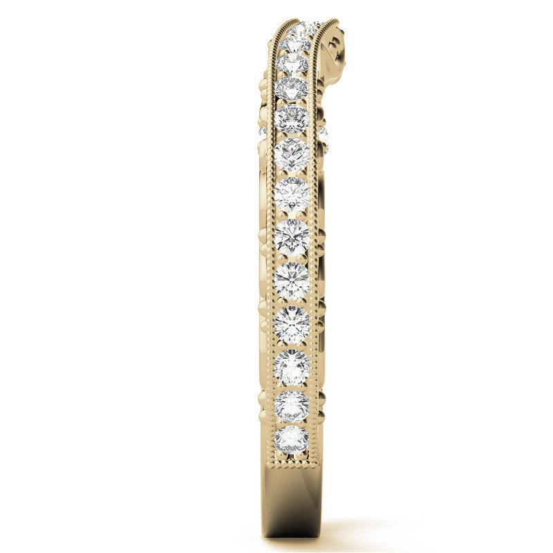 Round Antique Style Moissanite Engagement Ring with Milgrain